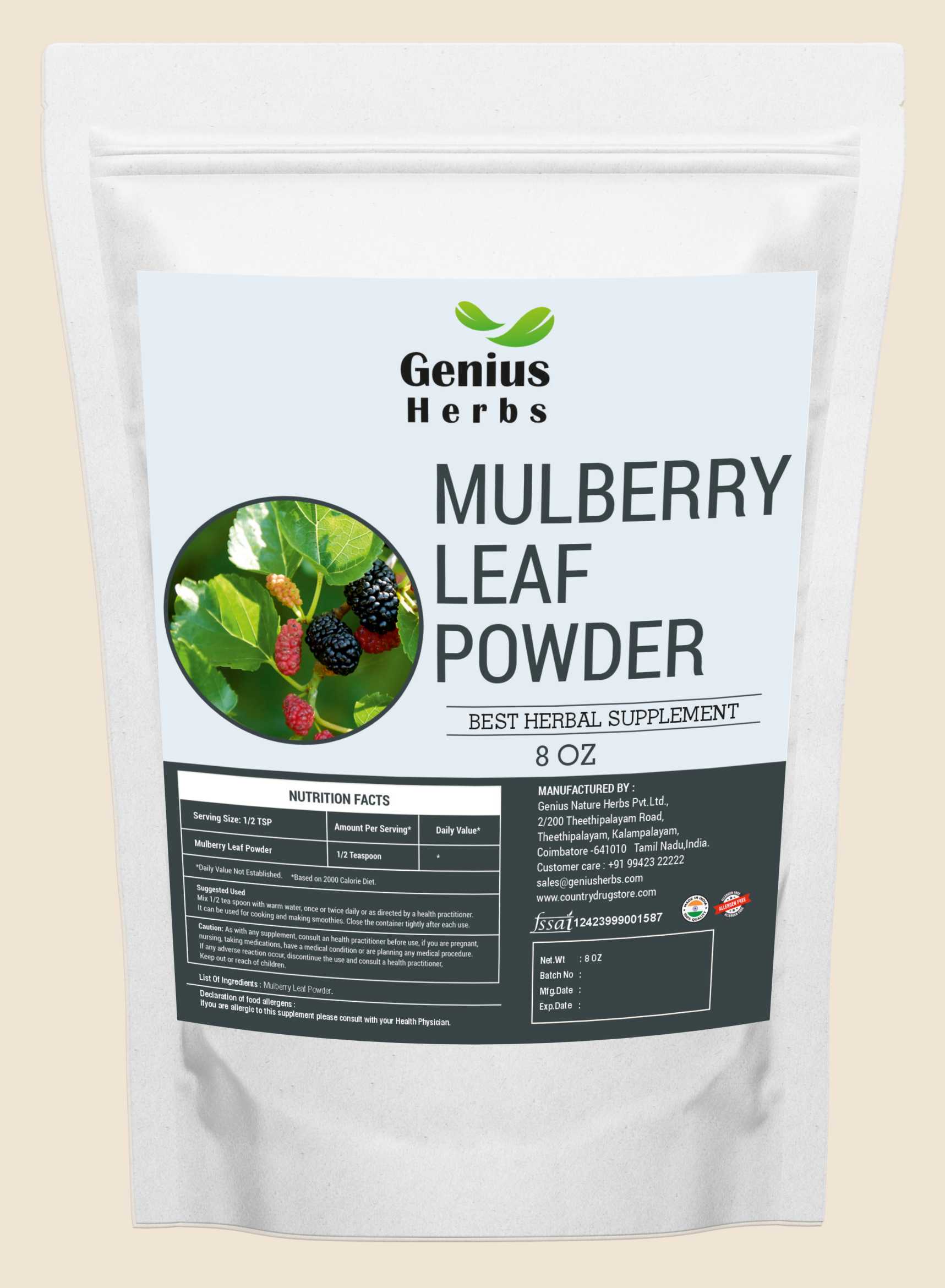 Mulberry Leaf Powder Wholesale Manufacturer & Supplier in India